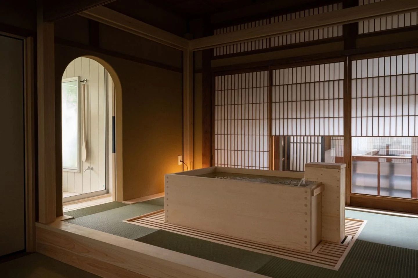 The private onsen at Nazuna Kyoto Nijo-jo