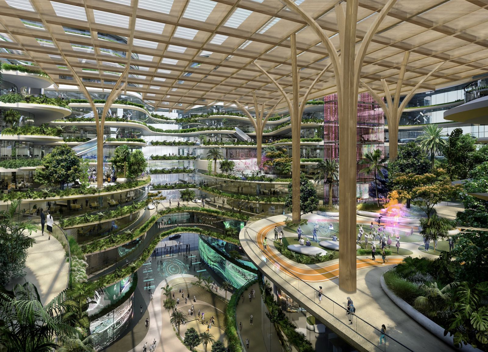 Proposed interior concept for office buildings within Discovery City